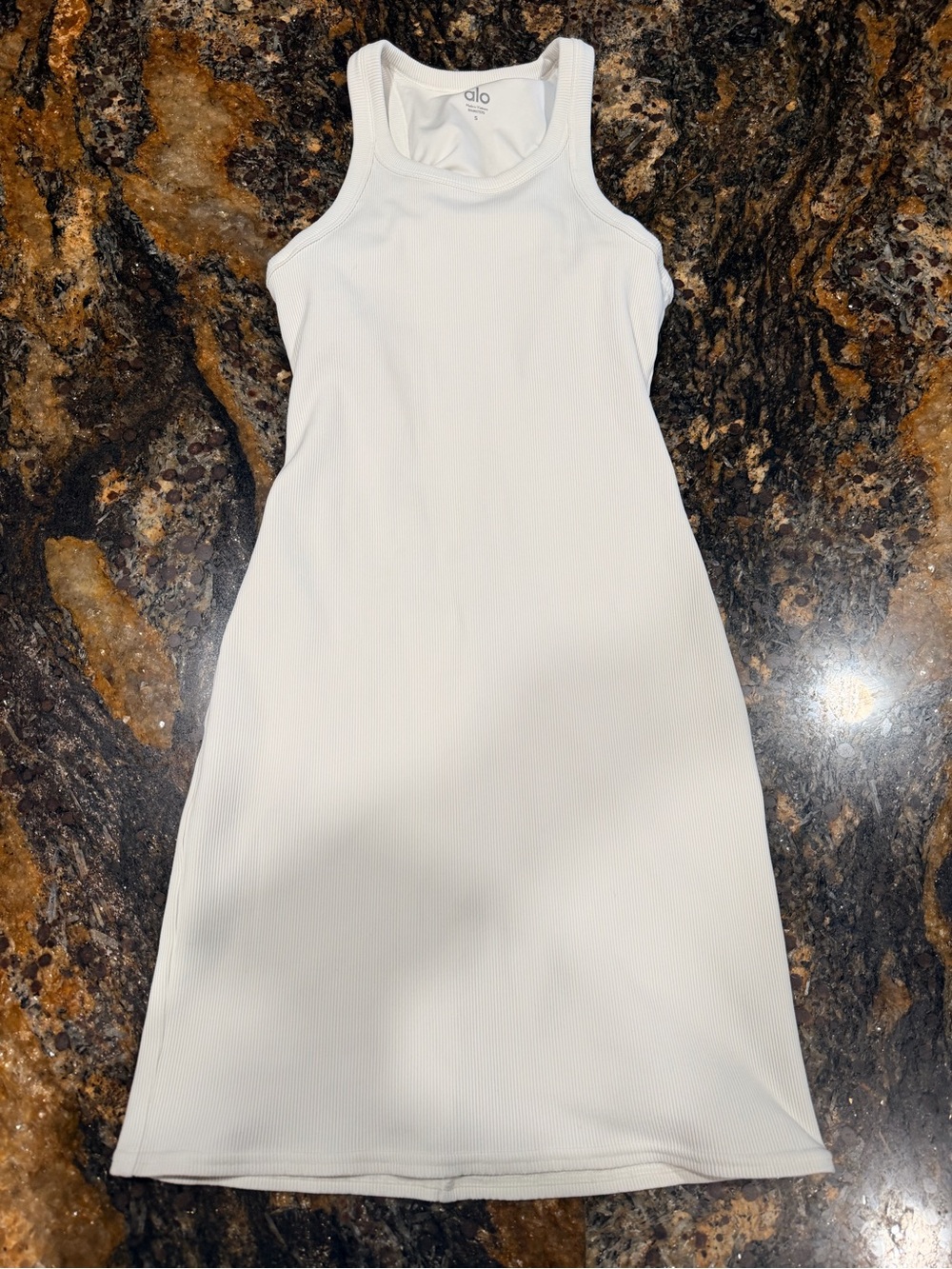 Alo cream Ribbed Tank Dress